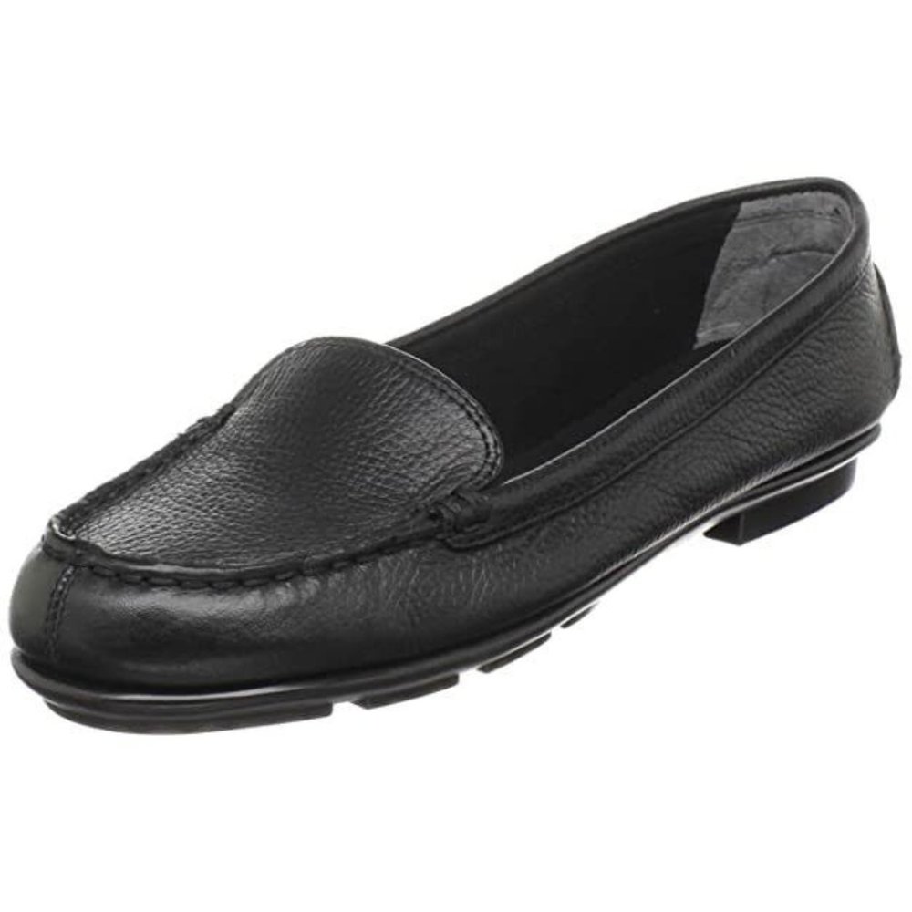 Aerosoles Womens NU Day Black Leather Slip On Casual Loafer Shoes Size 7.5 M